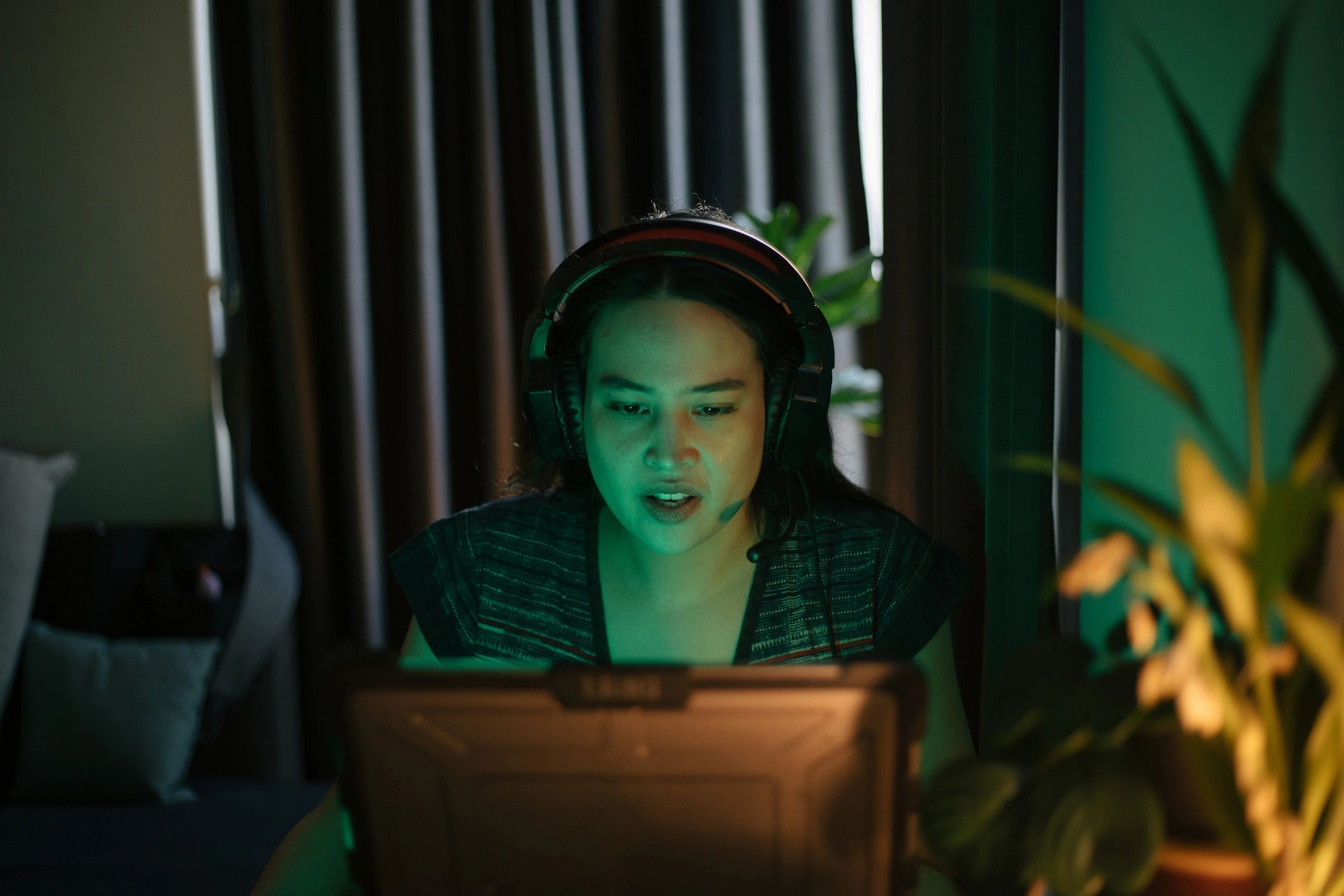 gaming streamer setup modern neon